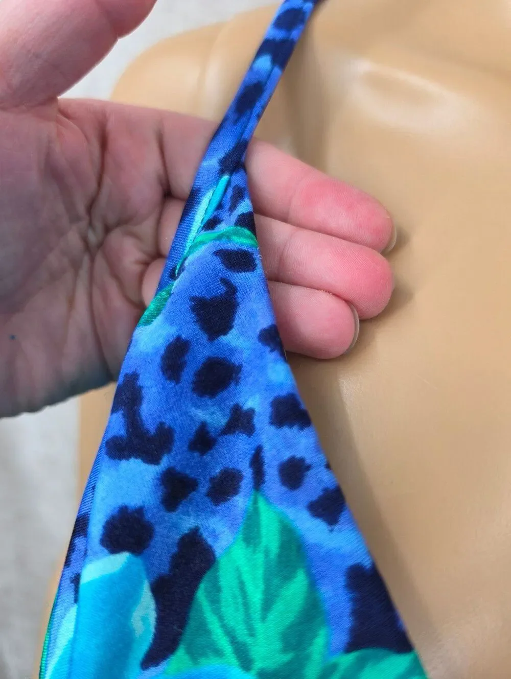 Vintage Blue Floral Underwire High-Waist Bikini Swimsuit